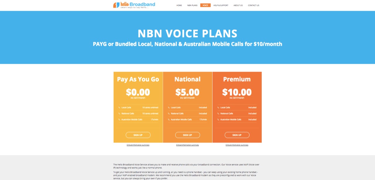 Voice plans