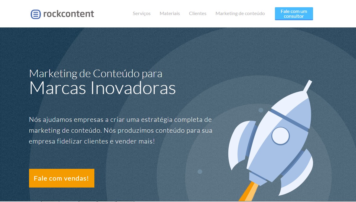 Screenshot of Rock Content: responsive website with marketing integrations