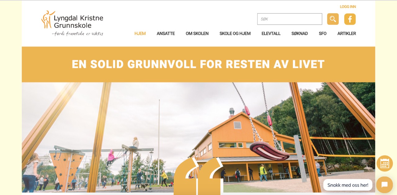 Screenshot of School website with a custom backend